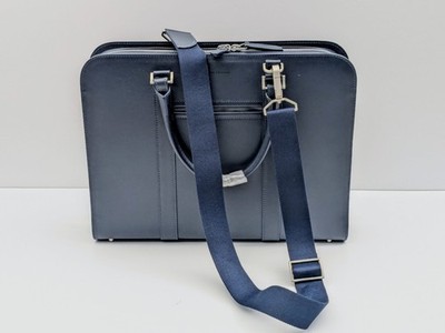 Brand New Carl Friedrik Palissy Leather Navy Briefcase
