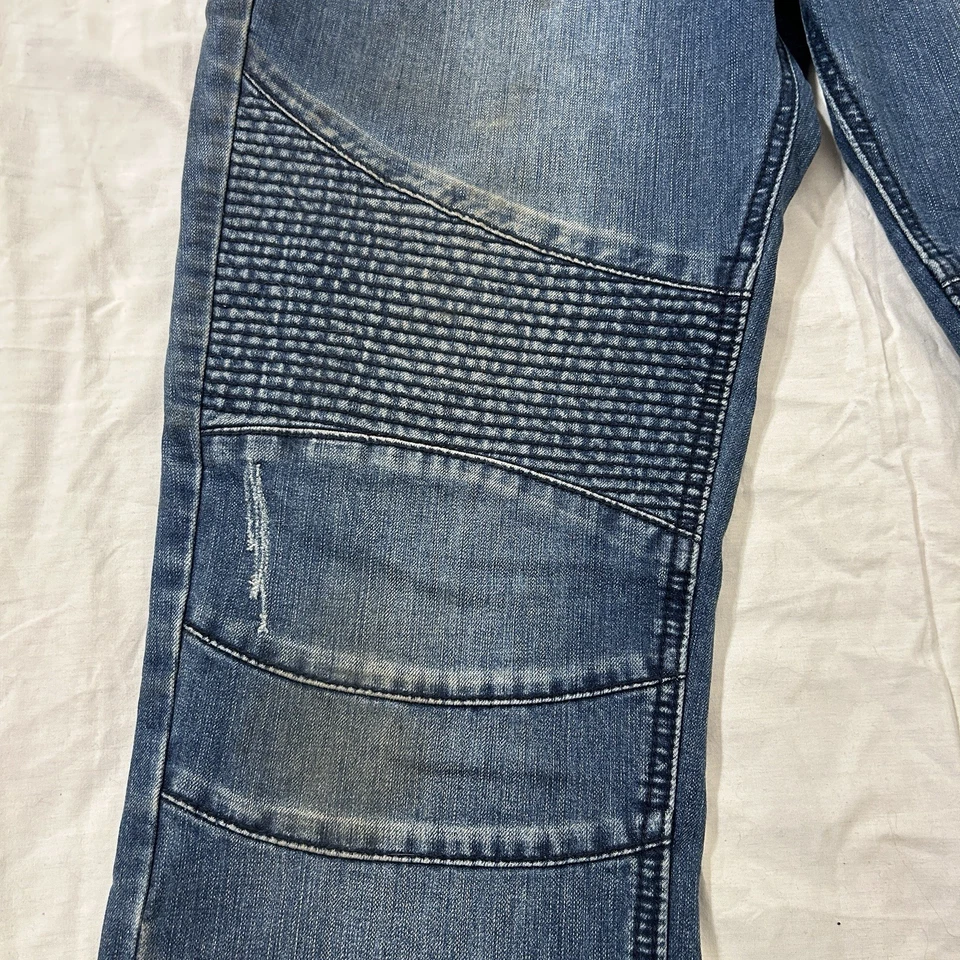 Pantalones de mezclilla para hombre Young and Reckless 34 Moto azul desgastado Foto 2 de 4