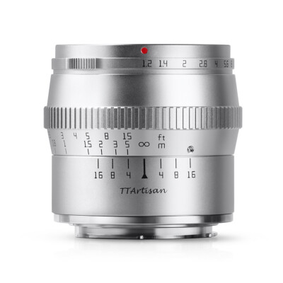 TTArtisan 50mm f/1.2 for Sony E mount camera (Sony α, APS-C) =Silver=