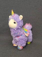 Unicorn Llama Purple 14" Stuffed Plush Tie-dye Wings Mystical Creatures Collect 