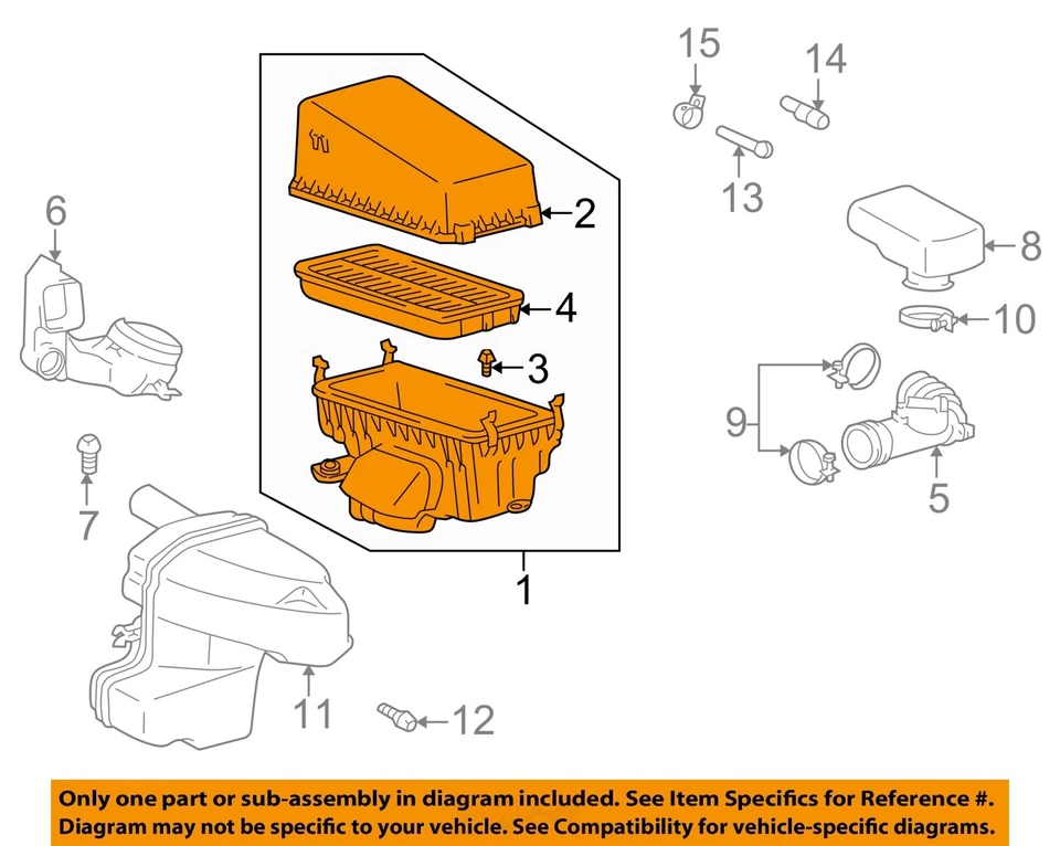 Used Air Cleaner Assembly fits: 1999 Toyota Rav4 3SFE engine Grade A - Image 3 of 4