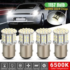 4x 1157 Bay15d 50-smd Led Tail Brake Stop Reverse Turn Signal Light Bulbs White