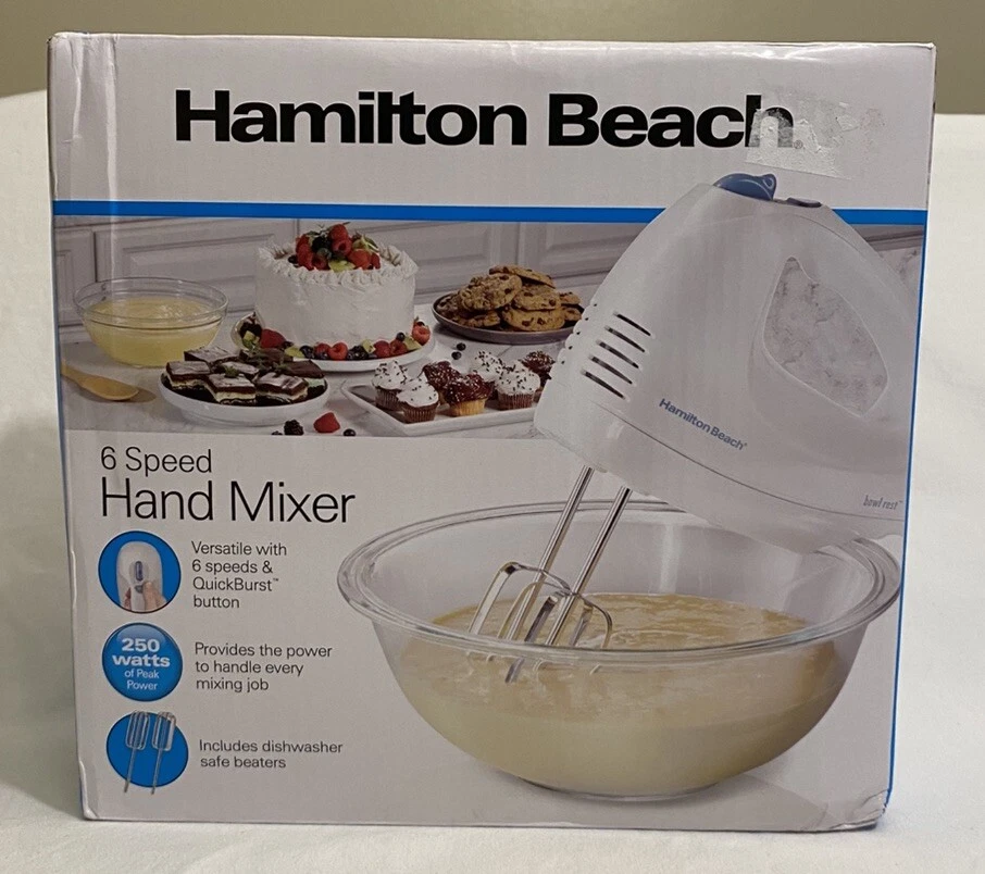 Hamilton Beach 6-Speed Hand Mixer 62689 in White NIB