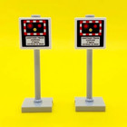 NEW LEGO® Train Track Part Level Crossing Signs x2 Street Road Traffic Light