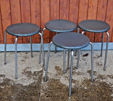 Vintage 70s Retro Space Age Chrome Stacking Stool 1/8