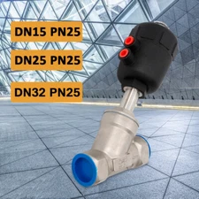 1/2" DN15 Angle Seat Valve Pneumatic Single-acting N/C Part BSPP Stainless Steel