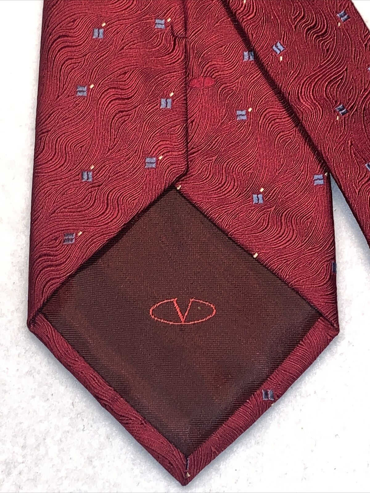 VALENTINO tie 100% Silk Hand Made ITALY, Red, Sil… - image 2