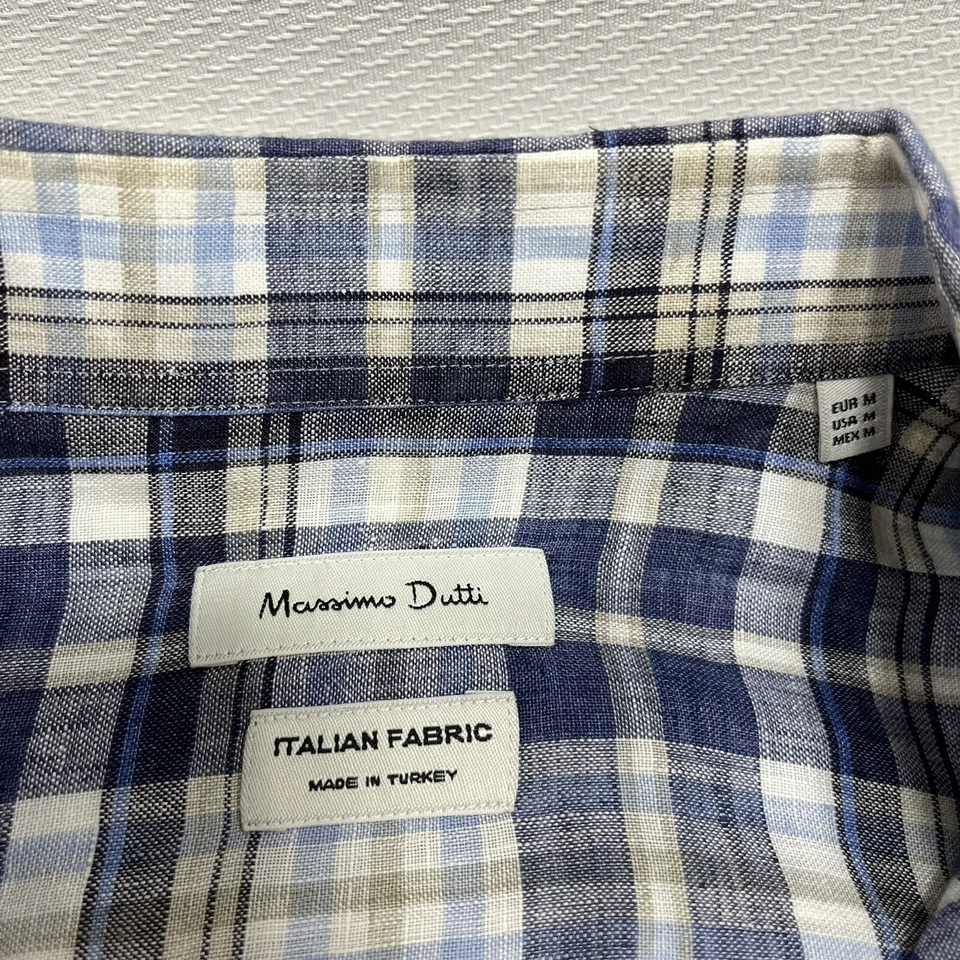Camisa Massimo Dutti Para Hombre Mediana Multicolor A Cuadros Con Botones Mangas Largas Foto 3 de 4