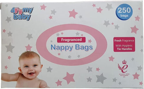 4 My Baby Fragranced Large Disposable Nappy Bags with Tie Handles (1000 bags) - Afbeelding 1 van 1