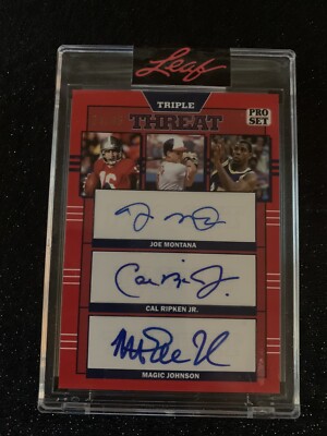 2021 Leaf Pro Set Montana/Ripken/Johnson 29/35 Triple Threat PS3-05