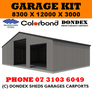 Dondex Sheds Large Garage Shed Kit 8x12x3 0 Zinc Roof Colorbond
