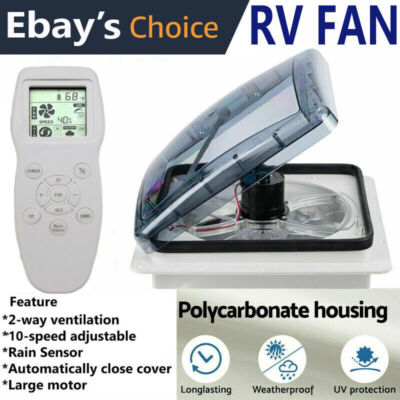 40*40cm RV Vent Dachfenster Dachluke Dachhaube 10Speeds Ventilator + Regensensor