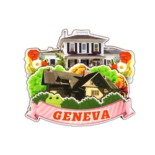 Geneva Illinois America Refrigerator magnet 3D travel souvenirs wood craft