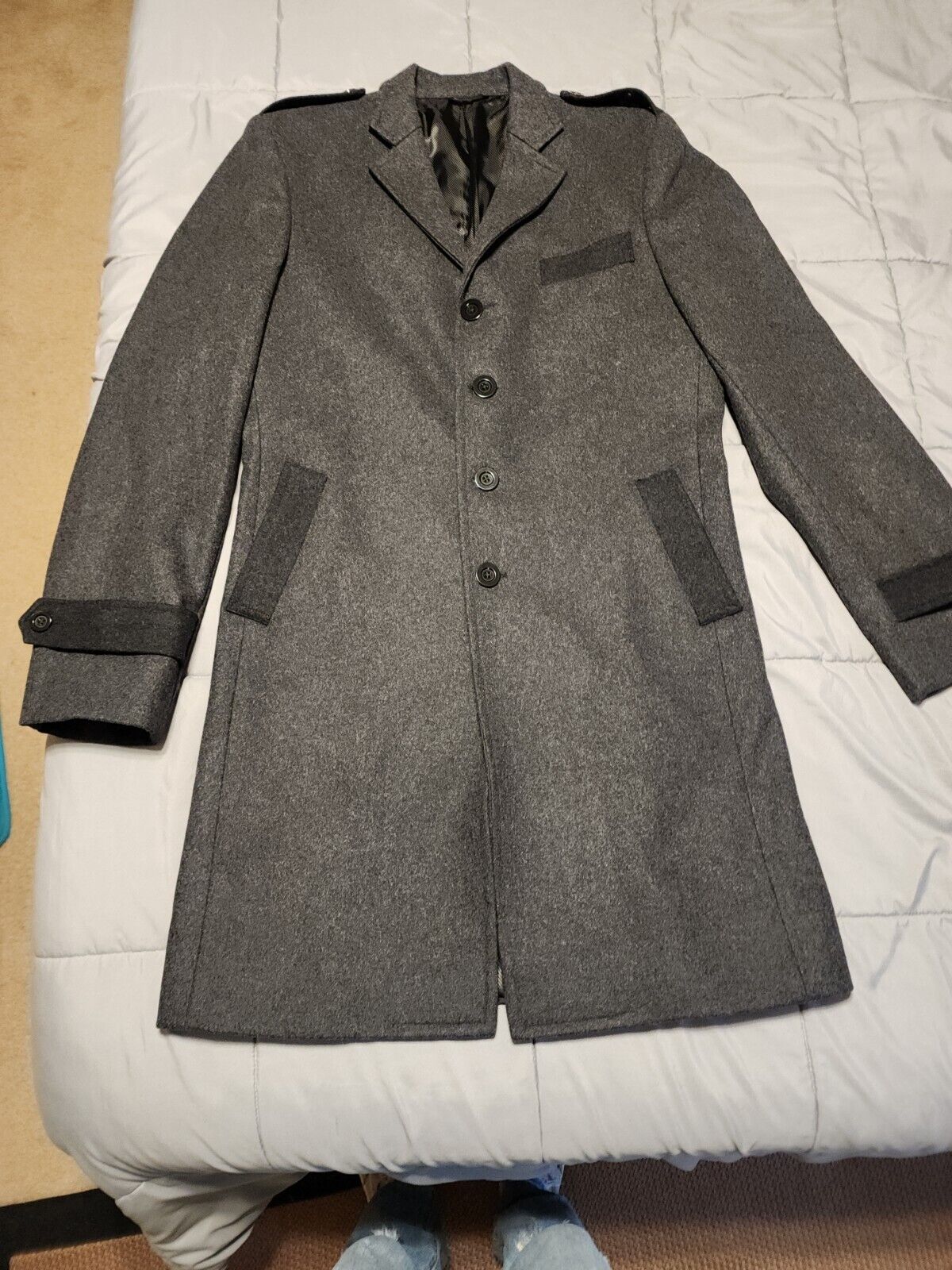 itailor Tailor Made  Men's Heavy Wool Overcoat Da… - image 1