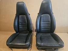 84-91 Porsche 944 Front Leather Seats Pair Black Oem Need Reupholstered