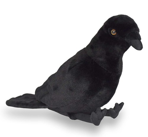 Large-billed Crow Bird 7 Inch Stuffed Animal Plush Toys Toddler Doll Kids Gifts - Picture 1 of 11