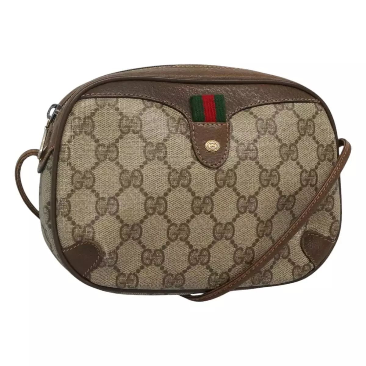 Sac à bandoulière GUCCI GG Supreme Web Sherry Line PVC beige vert rouge authentique BA508