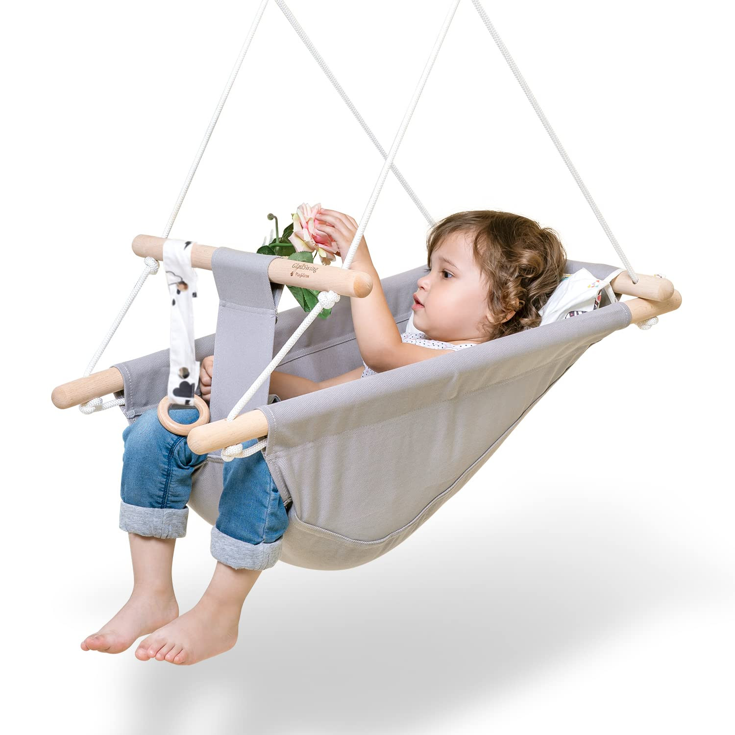 Baby Swing for Baby and Toddler, Canvas Baby Hammock Swing Indoor and