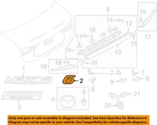 MAZDA OEM 14-17 6 Trunk Lid Exterior Trim-Nameplate GHK151721