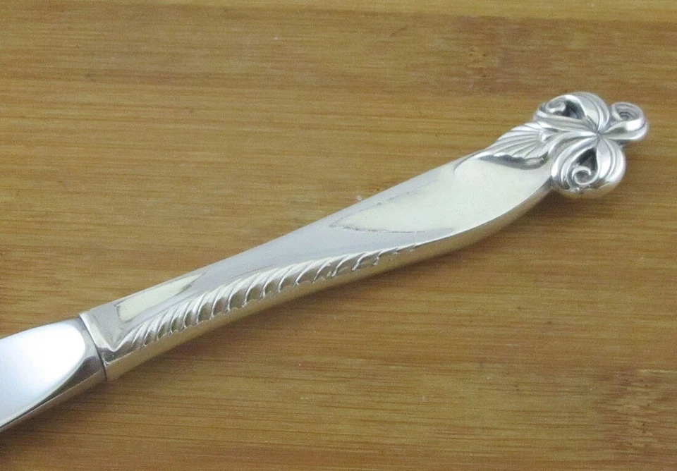 Cuchillo de cena Wallace ORCHID ELEGANCE de plata de ley de 9 3/4" sin cubiertos mono Foto 3 de 3