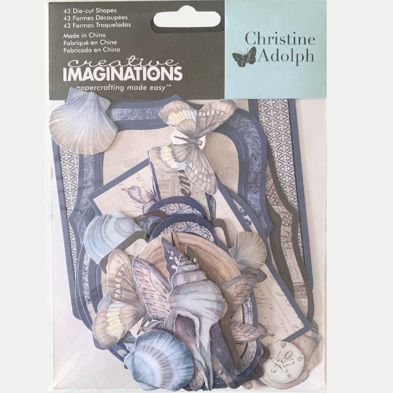 Creative Imaginations Christine Adolph Oceanside Die-Cuts Shapes Tags Sea Shells
