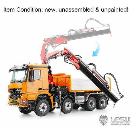 LESU 3-Way 1/14 8X8 RC Hydraulic Dump Truck Crane KIT 3348 Chassis Assembled - Picture 2 of 12