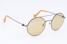 NEW MONCLER ML 0084-F 14E SILVER YELLOW AUTHENTIC DESIGNER SUNGLASSES 55-21