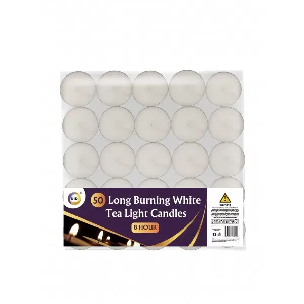 8 Hour Burning Time Tea Lights Candles (100 Pack) White Christmas Party Decor eBay