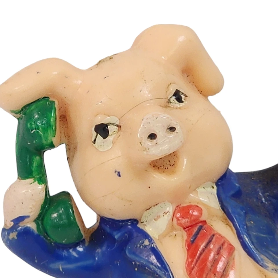 Mini repuesto de plástico duro The Boss Pig en traje para teléfono LEER DESCRIPCIÓN Foto 3 de 4