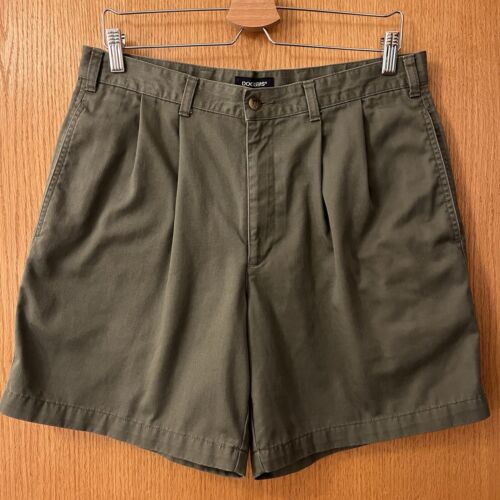 Vintage 90s Levis Dockers Olive Green Shorts Mens 34 Waist 7in Inseam All Cotton