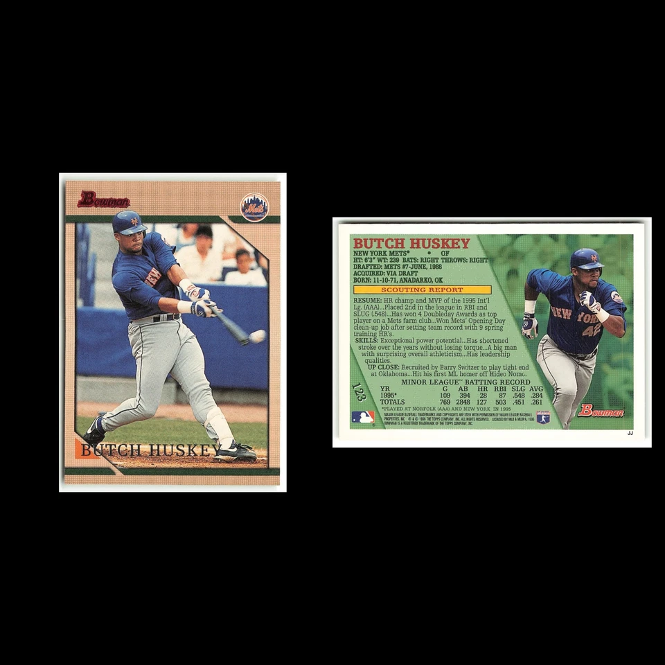 Butch Huskey Rookie #123 1996 Bowman New York Mets Baseball Card MLB NM - Image 3 of 3