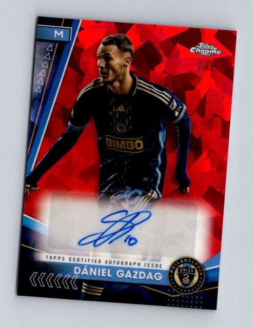 #0767 2024 Topps Chrome MLS Sapphire Auto Red Sapphire Daniel Gazdag 2/5
