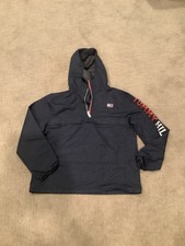 Tommy Hilfiger basic Spring light Fall jacket Boy Medium 12 14 1/4 zip Navy Blue