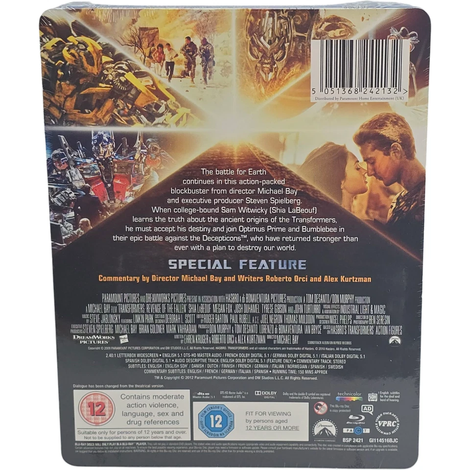 Transformers: Revenge Of The Fallen Blu-ray SteelBook Geprägt Zavvi Limitierte B - Bild 3 von 4