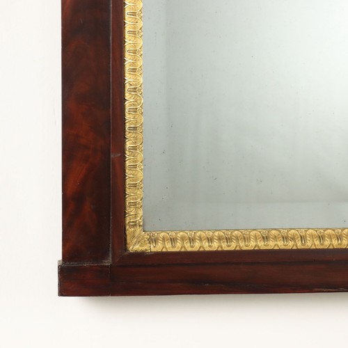 Antica Caminiera Impero Mogano Cornice Bronzo Italia XIX Secolo Originale - Foto 6 di 8