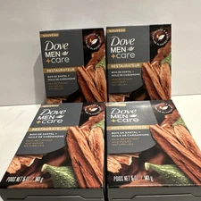 4 Bars DOVE Men + Care SOAP Restore Sandalwood Cardamon Oil Cleansing Bar Soaps 