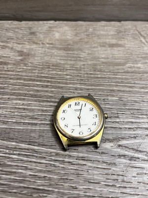 Sharp Quartz Watch Mens Gold Tone Vintage Needs Battery Band