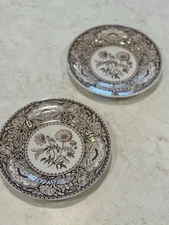 Spode Plate Set of Two Brown and Crème Colored Pattern