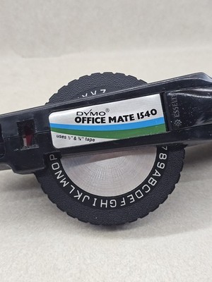 Dymo Office Mate 1 Label Maker 1530 for 1/4'' & 3/8'' Tape Embossing Black
