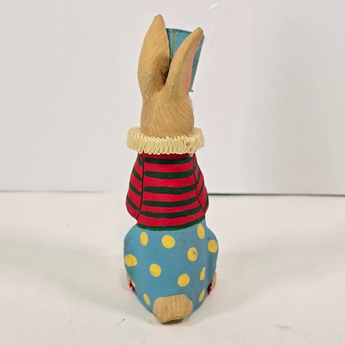 Vintage Paper Mache Circus Clown Bunny Ornament Folk Art Whimsical 5.5 in Rabbit - Picture 3 of 9