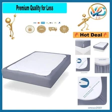 Queen Box Spring Cover Gray Woven Elastic Wrinkle Fading Resistant