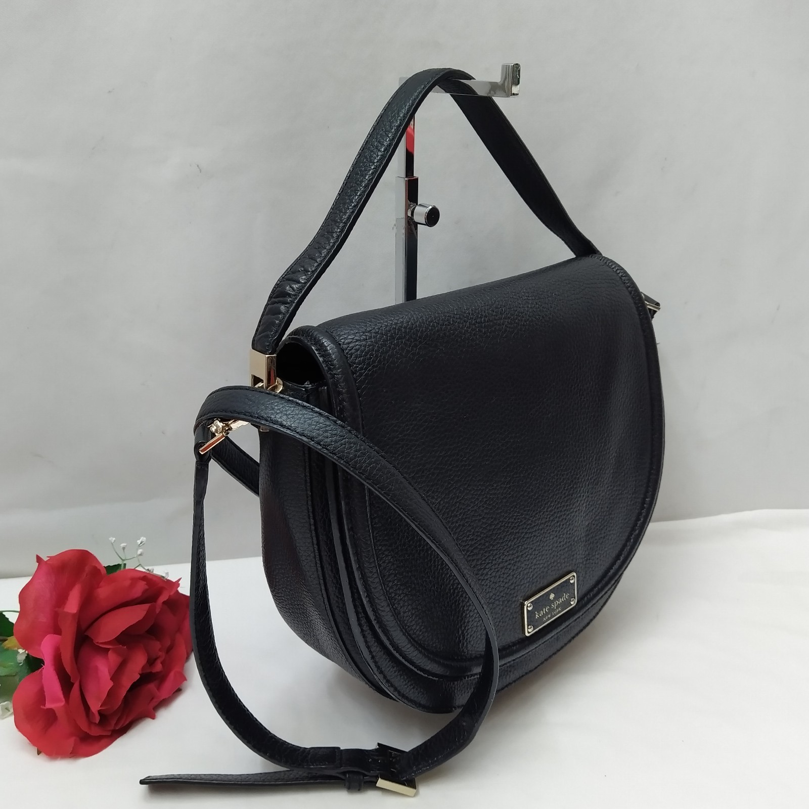 Kate Spade New York Black Leather Flap Closure Top Handle Crossbody Bag thumbnail 10