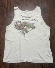 Vintage 90s Free Weight White Tank Top Shirt Mens Large Rare Logo Made In USA
