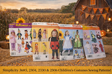 Lot 4 Simplicity Uncut Sewing Patterns Unisex Dress Up Size 6m,1,2,3,4,5,6,7,8