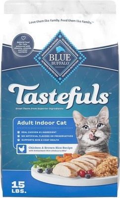 Blue Buffalo Tastefuls Adult Indoor Dry Cat Food Chicken Brown Rice 15 lbs Bag