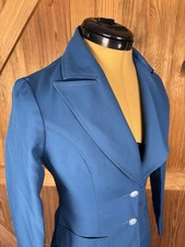 Vintage 70s Blue Pantsuit Talon Zip Wide Leg Mod Disco Jacket Set XS