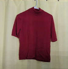 Jones Wear Women s Red 1/4 Zip Mock Neck Knit...
