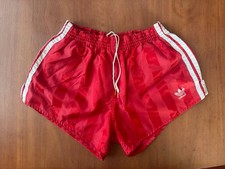 Adidas West Germany 1980's Shorts Football Red Nylon Run Athletic D6