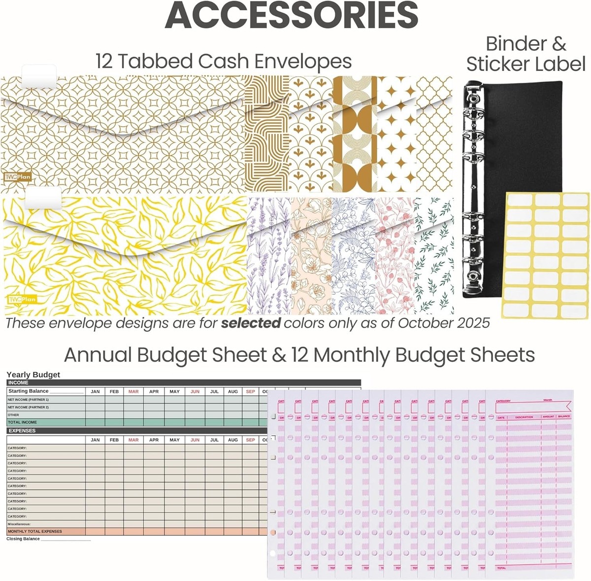 Buy Cash Envelope Wallet All in One Budget System with 12x Tabbed