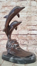 Hot Cast Bronze Dolphins by Milo – Signed Limited Edition Ocean Artwork